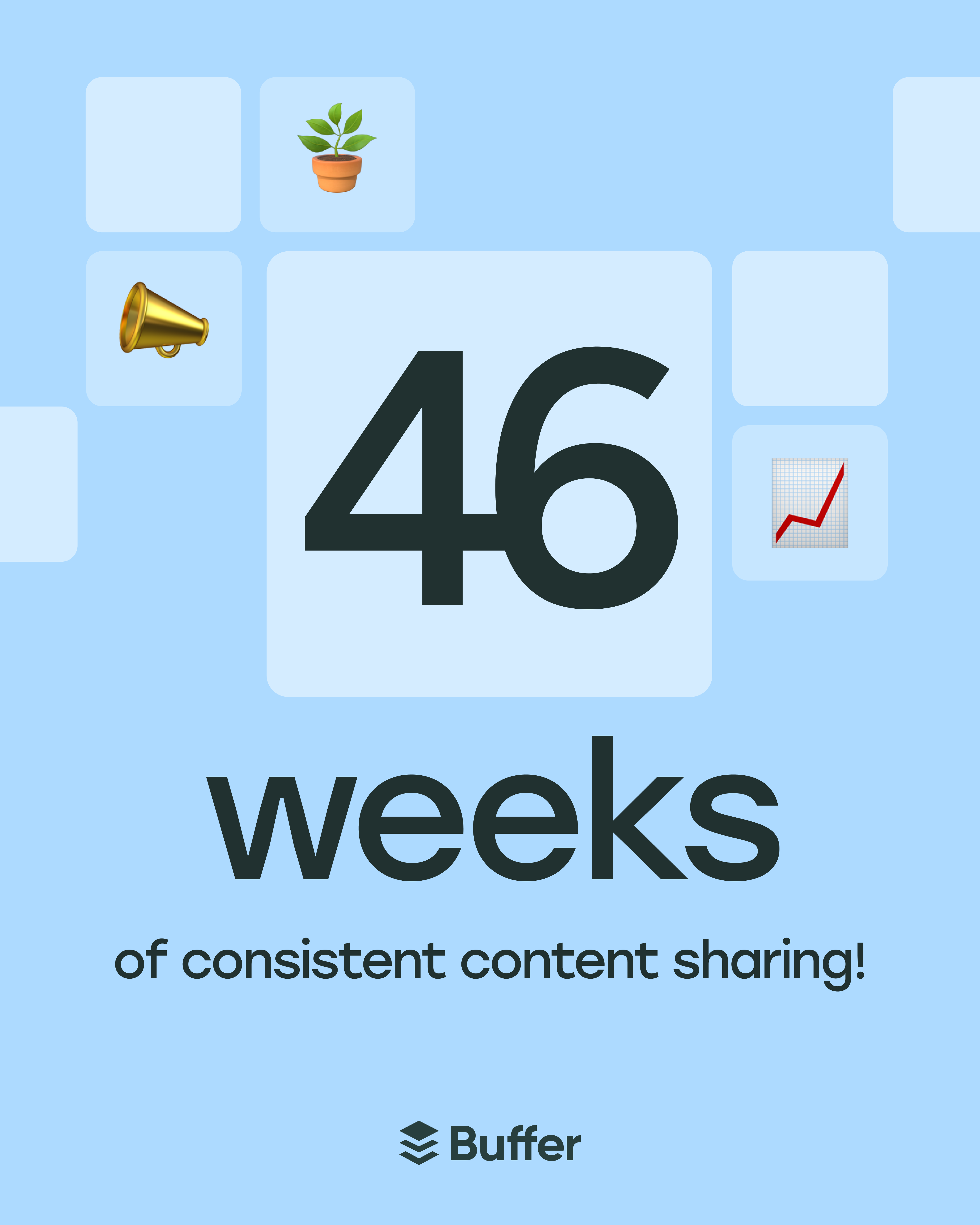 An image of a plant growing into a 46-week posting streak with Buffer